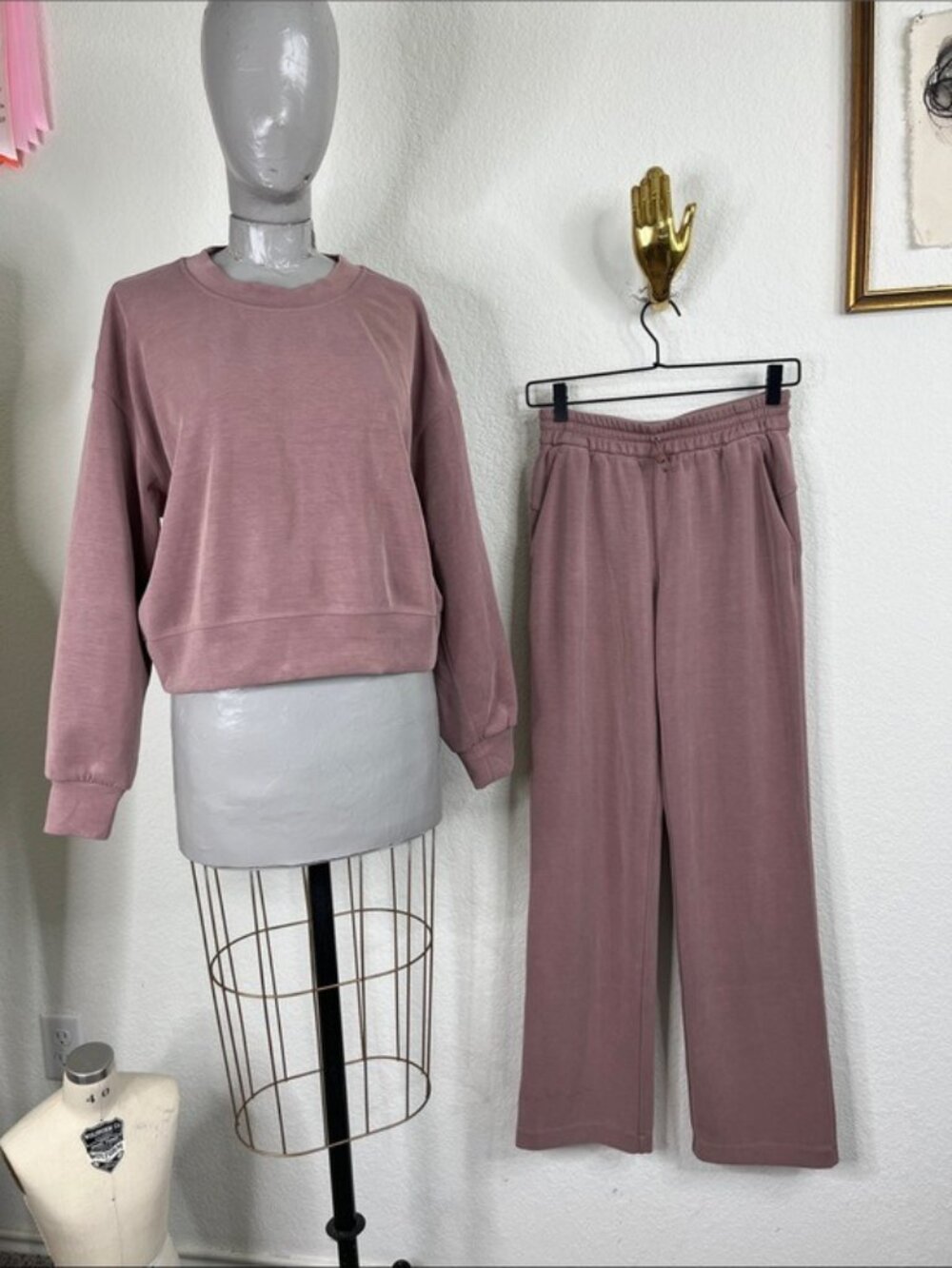 Lululemon Softstreme Perfectly Oversized Cropped Crew + High-Rise Wide Leg Pant